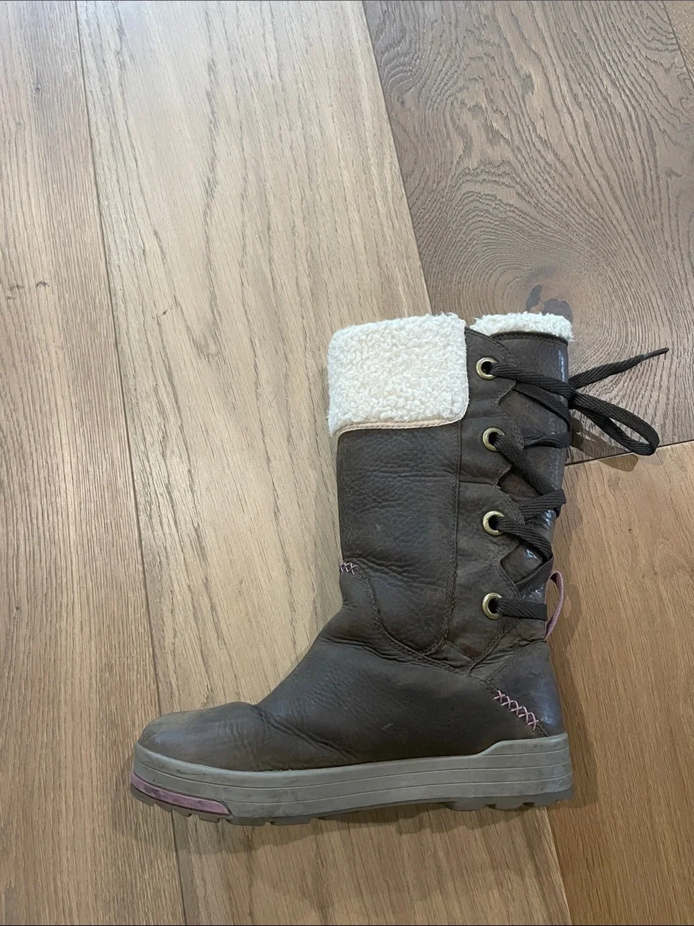 KEEN Women's Snowmass Brown Leather Winter Snow Boots Size 6.5